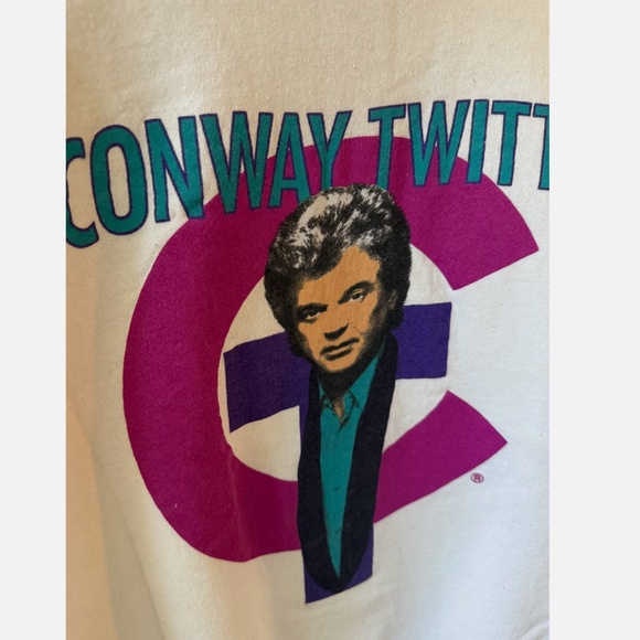 Vintage 80s Conway Twitty Crewneck Sweatshirt Size Large, Country Music - Picture 3 of 5